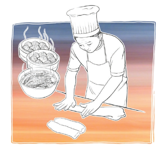 他曾是"四季美"的厨子,也当过老板,干过泥瓦匠,现在他快乐地做包子