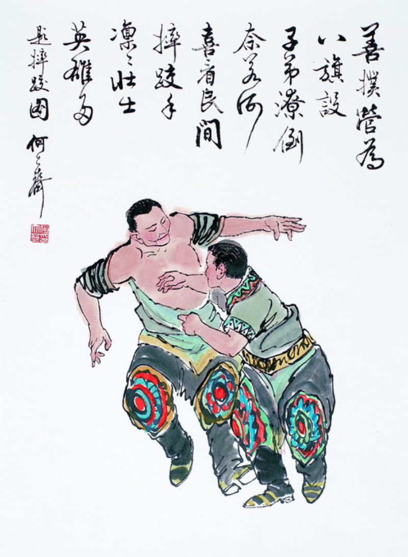 掼跤是中国式摔跤在老北京天桥上总能看到表演还有个高手叫宝善林